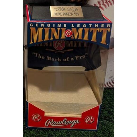 ⚾Mike Piazza Lot – Mets & A’s Bobbleheads + Rawlings Leather Mini Mitt - Picture 10 of 10